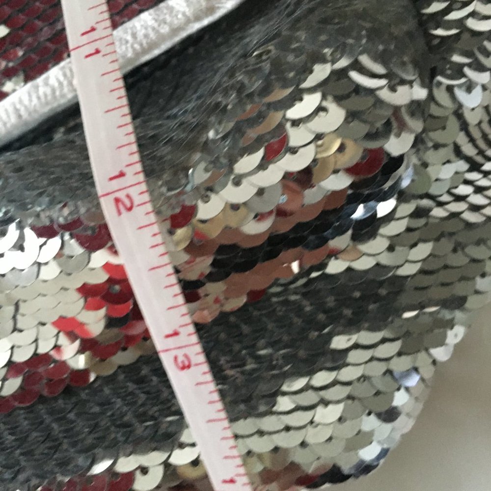 LIMITED EDITION Coach Poppy Sequin Bright Silver Disco Ball Bag XL size - Picture 8 of 12